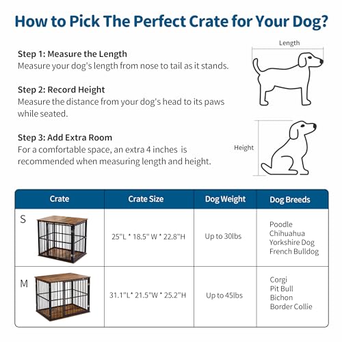 Made4Pets Dog Crate Furniture for Large Dogs, Big Dog Kennel House for Indoor and Outdoor Use, Heavy-Duty Dog Cage Chew-Resistant with Washable Cushion, Modern Side End Table, 31.1"*21.5"*25. - WoodArtSupply