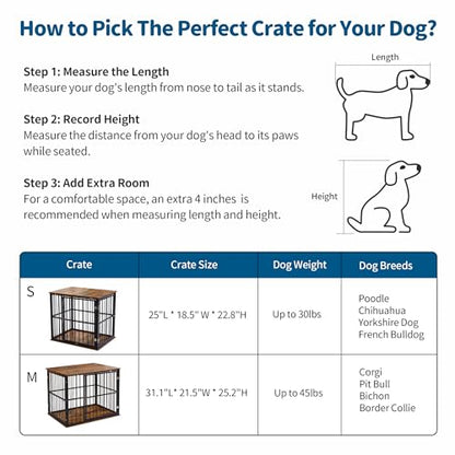 Made4Pets Dog Crate Furniture for Large Dogs, Big Dog Kennel House for Indoor and Outdoor Use, Heavy-Duty Dog Cage Chew-Resistant with Washable Cushion, Modern Side End Table, 31.1"*21.5"*25. - WoodArtSupply