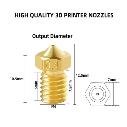 20Pcs E3d V6 Nozzles Kit, 3D Printer V6 Brass 0.4mm Nozzles, Compatible with 1.75mm Filament E3d V6 Anysub i3 Mega S X Chiron Kobra Flyear HotEnd 0.4mm J-Head Extruder Printer Accessories - WoodArtSupply