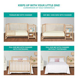Dream On Me Milo 5-in-1 Convertible Crib and Changing Table with Free Changing Pad in Vintage White Oak, 3 Mattress Height Settings, Non-Toxic Finishes, Pinewood Dream On Me