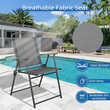 Shintenchi Outdoor Folding Dining Chairs Set of 4 with Textilene mesh Fabric and Metal Frame, Portable for Patio, Backyard, Camping and Porch, Black Shintenchi