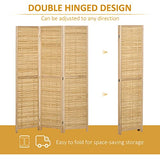 HOMCOM 3 Panel Room Divider, 5.5' Tall Bamboo Portable Folding Privacy Screens, Hand-Woven Double Side Partition Wall Dividers for Home Office, Natural HOMCOM