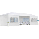 10x30 Party Tent, Outdoor Wedding Tents with 8 Removable Sidewalls, Gazebo Shelter for Parties Patio, Outside Waterproof Canopy Tents, Party Wedding BBQ Events Tent White BouPower