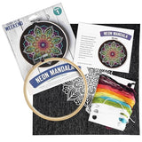 Leisure Arts Embroidery Kit 6" Neon Mandala- cross stitch kits for beginners - embroidery kit for beginners - embroidery kits for adults - embroidery kits for adults