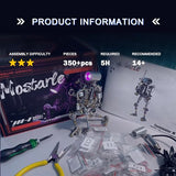 Mostarle Terminator M 3D Metal Puzzle, Arcynix DIY Mechanical Robot Model Kit, Sci-Fi Design LED Light Feature Unique Gift for Adults & Teenager (Blue)