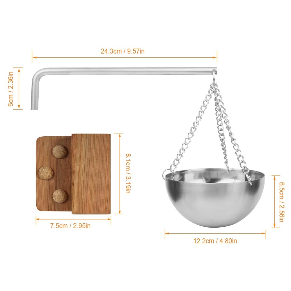 Vindar Red Cedar Sauna Aromatherapy Bowl Sauna Oil Cup Sauna Oil Holder Essential Oil Fragrance Diffuser Bowl for Sauna and Spa Vindar