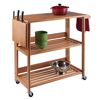 Winsome Radley Kitchen Cart, Light Oak - WoodArtSupply