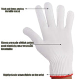 NRDBEEEC Hand Working Gloves Safety Grip Protection Work Gloves Men Women BBQ Thick Cotton (Pack of 6 Pairs) NRDBEEEC