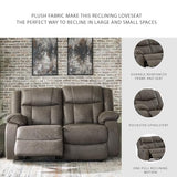 Signature Design by Ashley First Base Contemporary Faux Leather Manual Reclining Loveseat, Gray Signature Design by Ashley