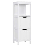 Yaheetech Bathroom Floor Cabinet, Wooden Storage Cabinet with 2 Drawers, Multifunctional Side Organizer Rack Stand Table, White Yaheetech