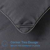 EASELAND Twin XL Down Alternative Comforter - Quilted Duvet Insert for All Seasons, Soft Lightweight with Corner Tabs, Summer Winter Warm Bedding, Dark Grey 68×92 Inches EASELAND