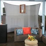 E&K Sunrise 8' x 18' Waterproof Sun Shade Sail Outdoor Rectangle Canopy Shade Cover UV Block for Pergola Patio Backyard Garden Deck (Light Gray) E&K