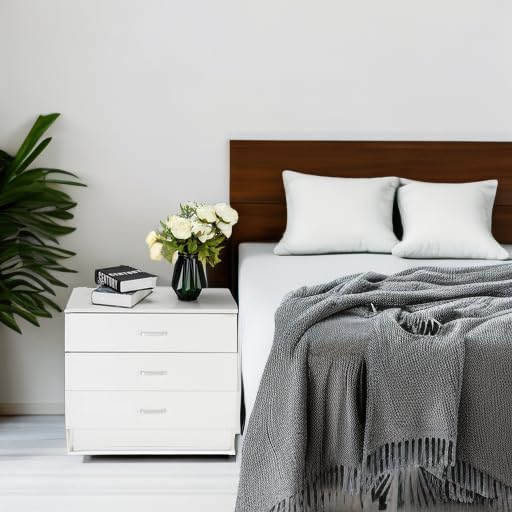 Karl home White 3 Drawer Dresser for Bedroom, Small Nightstand Modern Storage Chest of Drawer Wooden Side Table End Table for Bedroom, Living Room, Reception Room Karl home