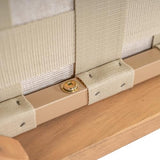 Christopher Knight Home Katarina Patio Acacia Wood Loveseat Furniture, Outdoor Loveseat Sofa with Comfy Fabric Cushions, 2-Seater Sofa with Handwoven Rope Backrest for Garden, Light Brown+Beige Christopher Knight Home