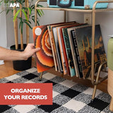 Ilyapa 2-Tier Gold Metal Record Player Stand with 16 Slot Vinyl Record Holder - Honeycomb Design Turntable Shelf with Vinyl Shelf Ilyapa