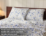RUVANTI 100% Cotton Sheets – Twin XL Size Percale Bedding, Cooling & Breathable Floral Design, Durable with a Crisp, Soft & Comfortable Feel, 16" Deep Pocket, 3-Piece Set, Sweet Pea RUVANTI