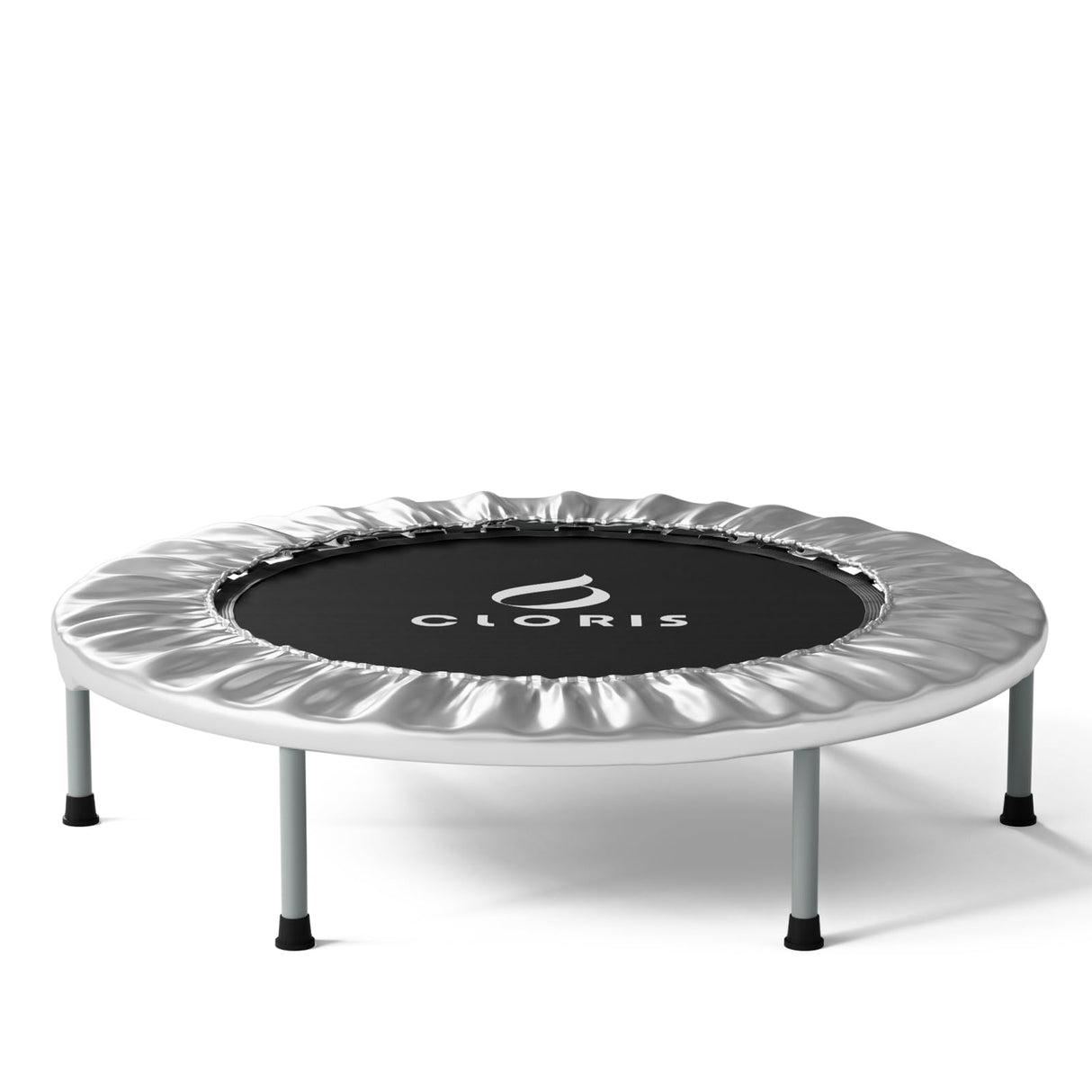 CLORIS 36'' Foldable Fitness Trampoline - Max Load 170lbs, Rebounder Indoor/Outdoor Fitness Body Exercise (Silvery) CLORIS