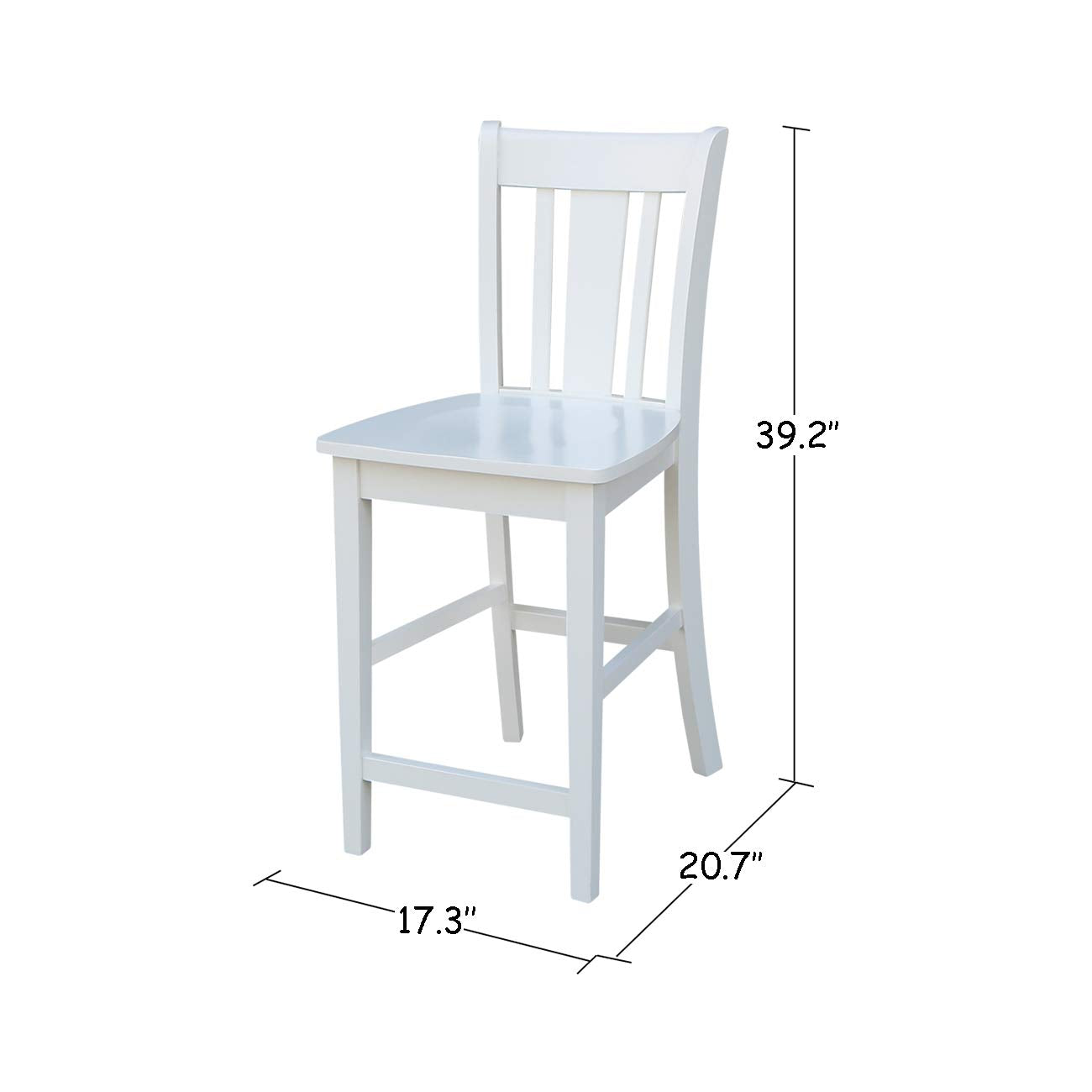 International Concepts San Remo Counter Stool-24 Seat Height Chair, White - WoodArtSupply