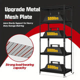 LI JIU HOME 5 Tire Storage Shelving Heavy Duty Garage Shelves 2000LBS Load Bearing, Full Metal Shelving Units, Durable Construction, Adjustable Shelves, Easy Assembly, 36''W x 16''D x 72''H LI JIU HOME