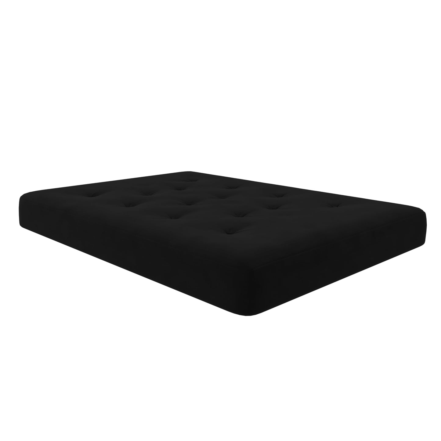 DHP Trule 8" Reversible Full Size Futon Mattress, Pocket Coil Spring, Polyester, Firm Support, Linen-Like Cover, Eco-Friendly, Black