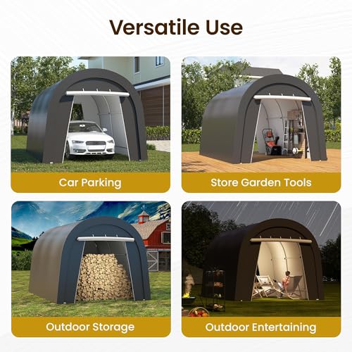 Wisteria Lane Heavy Duty Carport with 4 Cloth Bags, All-Weather Portable Garage with 2 Roll-up Doors, Car Canopy Storage Shelter Shed for Cars, Truck, or Garden Tools, 10' x 15' Wisteria Lane