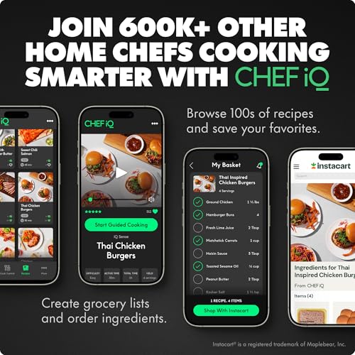CHEF iQ Sense [2025 Model] | Smart Wireless Meat Thermometer | Ultra-Thin Probe | WiFi Unlimited Range | 1000°F Heat Safe | 5 Sensors | BBQ, Grill, Oven, Smoker, Air Fryer | Gen3 CHEF iQ