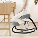 Giantex Ergonomic Kneeling Chair, Rocking Posture Chair with Padded Cushion, Knee Chair for Back Neck Pain Relief, Wooden Kneeling Desk Chair for Home Office Giantex