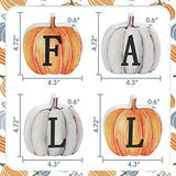 NEWLIGHTURE Fall Pumpkin Decor, 4pcs Wood Sign Pumpkin Block Set Farmhouse Fall Table Décor for Home Office Thanksgiving Tiered Tray Decor NEWLIGHTURE