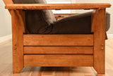 Phoenix Full Size Futon Couch with Linen Fabric Mattress in Barbados/Brown Included - Wooden Frame - Solid Hardwood Construction Kodiak Furniture