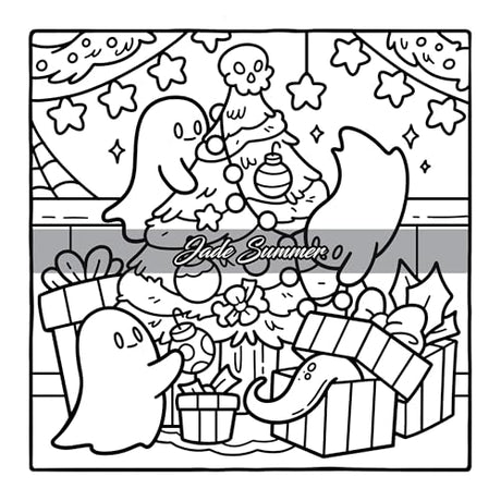 Spooky Christmas: Cute Coloring Book for Adults and Teens with Adorable Characters and Cozy Holiday Scenes for Relaxation (Comfy and Cozy Coloring Books) WoodArtSupply
