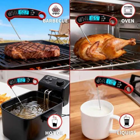 X&E Meat Thermometer Digital – Instant Read Food Thermometer for Cooking & Grilling – Professional Kitchen for Men, Dad & Mom X&E