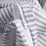 Wake In Cloud - Striped Cotton Duvet Cover Set, Ticking Stripe Pinstripe Farmhouse, 100% Cotton Bedding Set, 3 Pieces, Gray White, Full Size Wake In Cloud