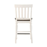 Steve Silver Furniture Joanna 9pc Round Counter Dining Set, Built-In Lazy, Drop Leaf Top, Susan, Farmhouse Design, 42" Round Table Top w/ 8 Counter Chairs, Dining Room, 42"L x 42"W x 36.25"H, White Steve Silver