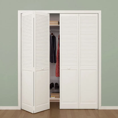 Closet Door, Bi-Fold, Traditional Louver-Panel Solid Core Unfinished 80 in. x 36 in. - WoodArtSupply