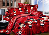 Haru Homie 100% Cotton Kids Reversible Printing Mickey Mouse Couples Duvet Cover 2PCS Bedding Set with Zipper Closure, Twin(No Comforter) Haru Homie