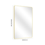 CIVENO 55"x36" Gold Bathroom Mirror, Large Rectangle Mirror, Rectangular Wall Mirror, Rounded Corner Vanity Mirror with Aluminum Metal Frame for Bathroom Bedroom Living Room CIVENO
