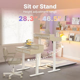 HUANUO 32 x 20 inch Electric Standing Desk with 4 Drawers, Adjustable Height Sit Stand Home Office Desk, C-Clamp Mount Compatible, Ergonomic Stand up Desk with 4 Preset Heights, Natural HUANUO