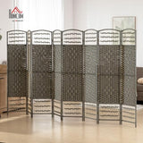 HOMCOM 8 Panel Room Divider, Folding Privacy Screen, 5.6' Room Separator, Wave Fiber Freestanding Partition Wall Divider, Dark Gray HOMCOM