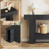 HUAHUU 63 Inches Long Console Table, Sofa Table with Storage Behind Couch, Entryway Table with Open Storage, Farmhouse Console Tables for Entryway, Living Room, Hallway, Black HUAHUU