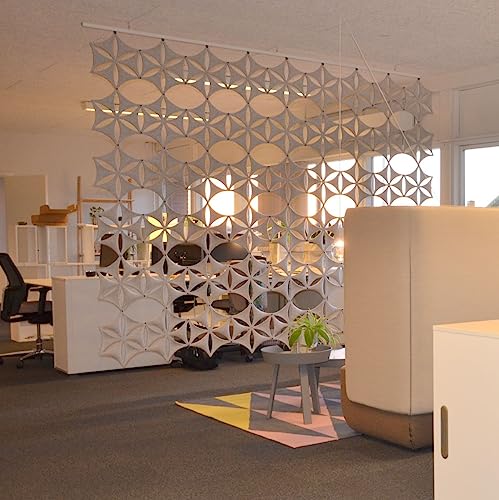 OSHIYINN White 3D Flower Venus 14"x12" Hanging Room Divider Panel Felt Fiber Surface High Density Polyester Fiber Board Cut Room Partition Home Decoratio(12 Pcs) OSHIYINN