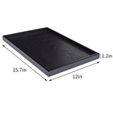16 x 11 Inches Extra Large Solid Wood Serving Tray Tea Coffee Table Tray Snack Food Meals Serving Plate Kitchen Party Bar Server Breakfast Tray with Raised Edges Black Ottoman Tray Rectangle XKXKKE