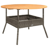 vidaXL Garden Table Grey PE Rattan, Solid Acacia Wood, Powder-Coated Steel vidaXL