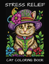 Stress Relief:: Cat Coloring Book for Teens, Adults and Seniors Seeking Relaxation, Calming Therapy, Anxiety Relief and Creativity WoodArtSupply