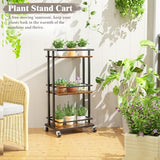 OKZEST 3 Tier Bar Cart for Home, Rolling Mini Liquor Bar for Wine Beverage Dinner Party, Utility Kitchen Storage Island Serving Cart on Wheels, Coffee Bar Cabinet for Kitchen Dining Living Room, Brown OKZEST