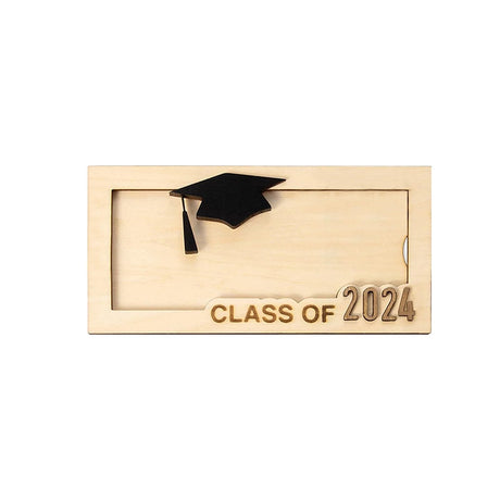 Wooden Graduation Money Holder, Class of 2024 Graduation Card Box Cash Holder Desktop Decor Ornaments College Graduation Gift (A) Generic