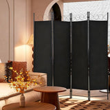 FDW 4 Panel Room Divider and Folding Portable Partition Screen, 6FT Wall Divider Screen for Dorm Bedroom Office, Coal Black FDW