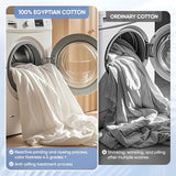TWK 1200 TC 100% Egyptian Long-Staple Cotton Bedding Sheets Set, Luxury Hotel Style Deep Pocket with Elastic Reinforced Seams Sheet Set, Soft & Comfy Natural Sheets (White, King) TWK