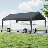 VEVOR Carport Car Canopy 10x20ft, Upgraded Heavy Duty Car Port Garage Boat Shelter Party Tent with 8 Reinforced Poles and 4 Weight Bags, UV Resistant Waterproof Tarp for SUV, Truck, Boat VEVOR