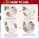 KerrDtbb Christmas Embroidery Kit, DIY Hand Embroidery Kit, Beginner Embroidery Kit for Adults, Embroidery Christmas Ornament Kits (A)