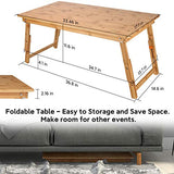Large Size Floor Desk Nnewvante Floor Table Tray with Folding Legs Adjustable Low Coffee Table for Breakfast Serving Tray Gaming Writing 33.5x17.7in Nnewvante
